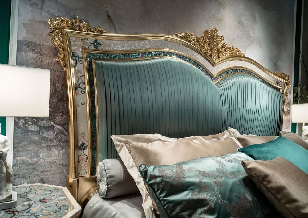 Кровать Caspani Tino Sea Shell Turquoise в интерьере