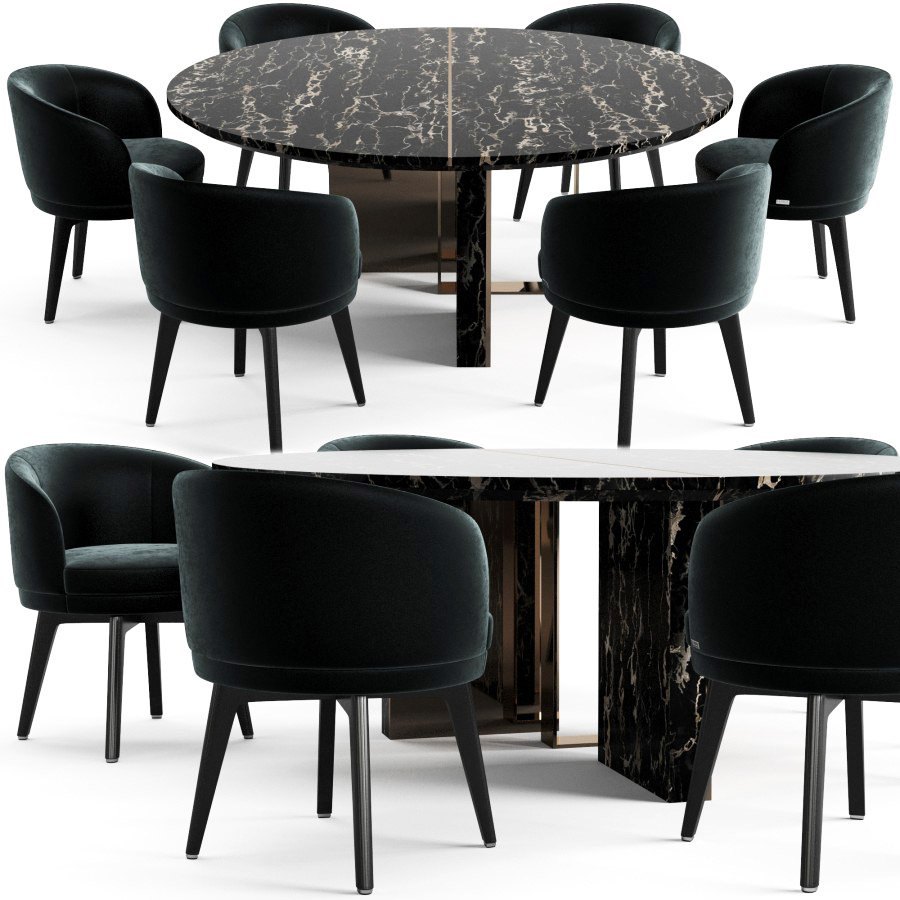 Обеденный стол Fendi Prisme Marble в интерьере