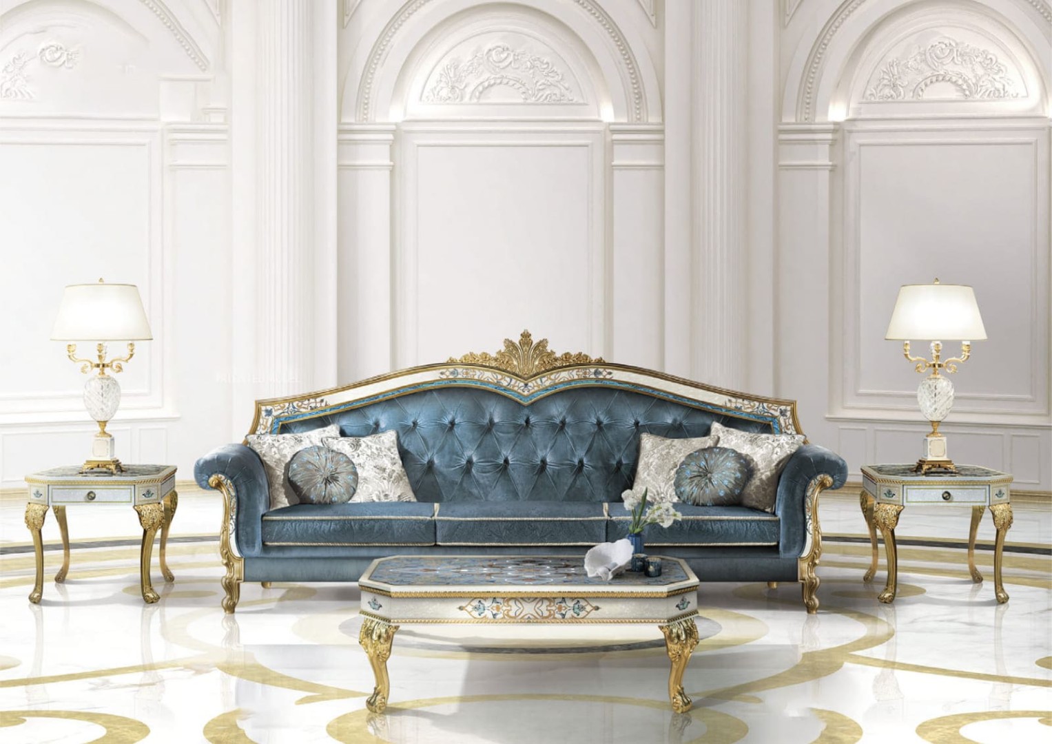 Диван Caspani Tino Sea Shell в интерьере
