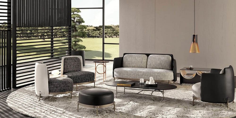 Пуф Minotti Tape в интерьере