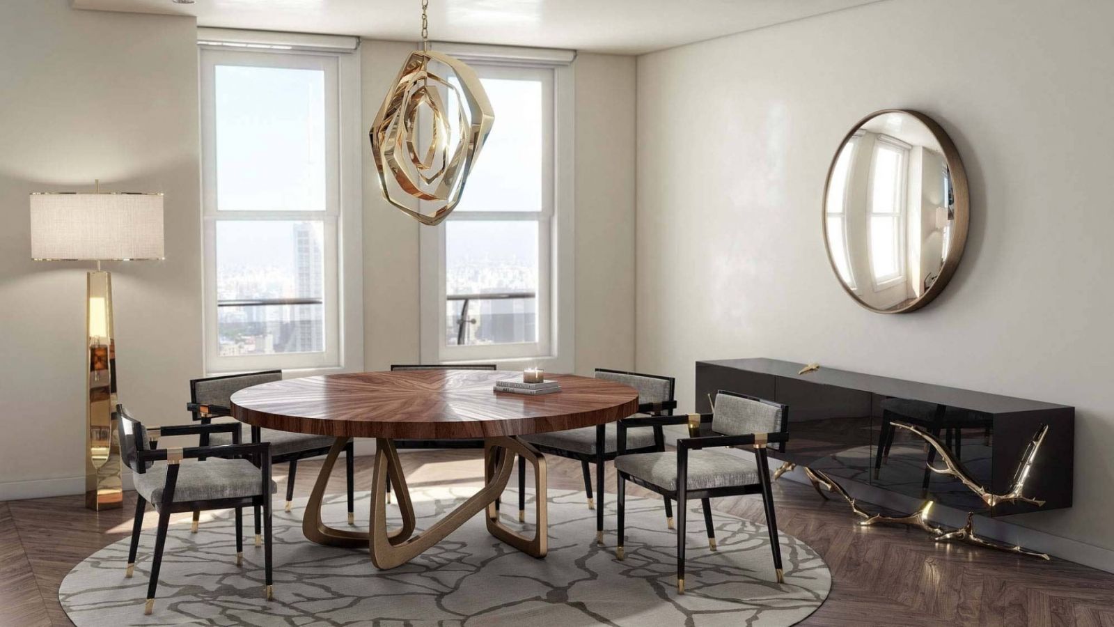 Обеденный стол Hudson Furniture Round Bangle в интерьере