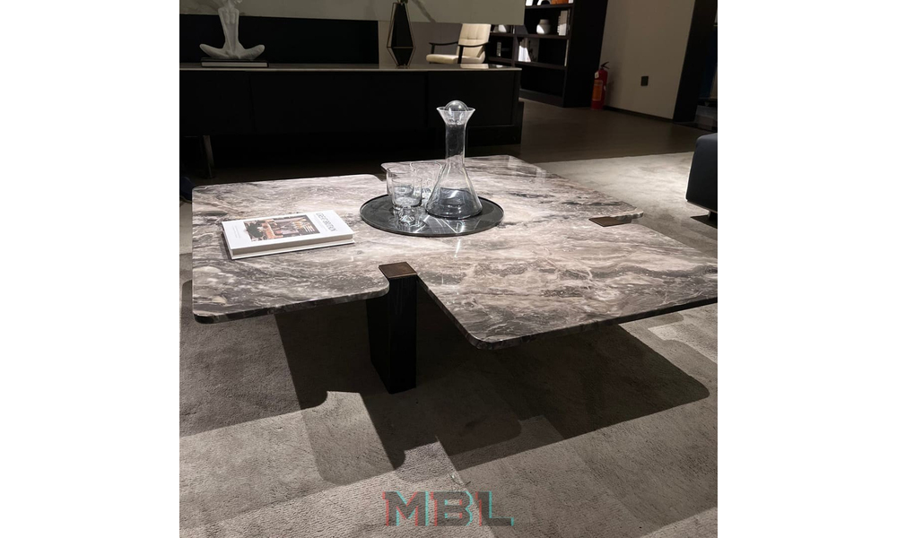 Журнальный столик Minotti 1300х1200х280, натуральный мрамор
