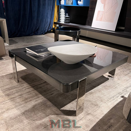 Журнальный столик Minotti, серебристый