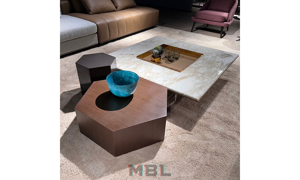 Журнальный столик Minotti, натуральный мрамор, белый
