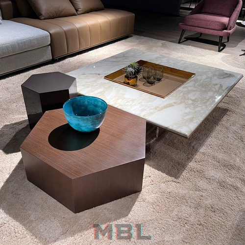 Журнальный столик Minotti, натуральный мрамор, белый
