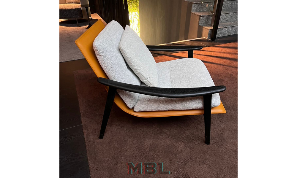 Стул Minotti, кожа, серый
