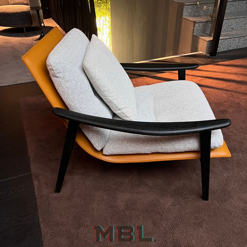 Стул Minotti, кожа, серый
