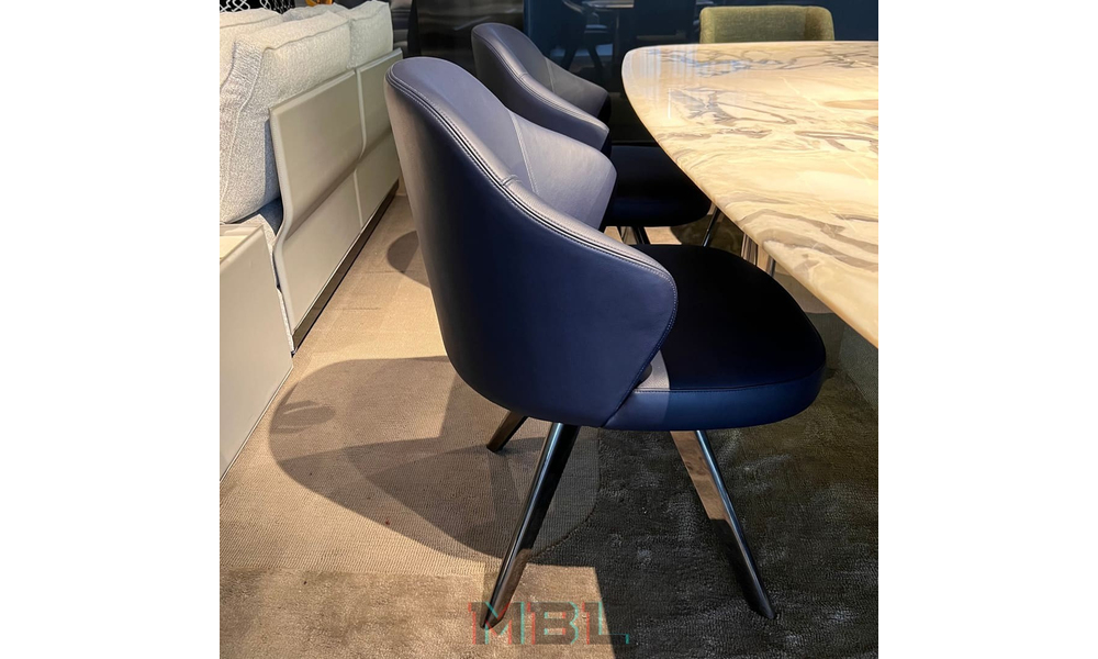 Стул Minotti, кожа, синий