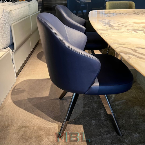 Стул Minotti, кожа, синий