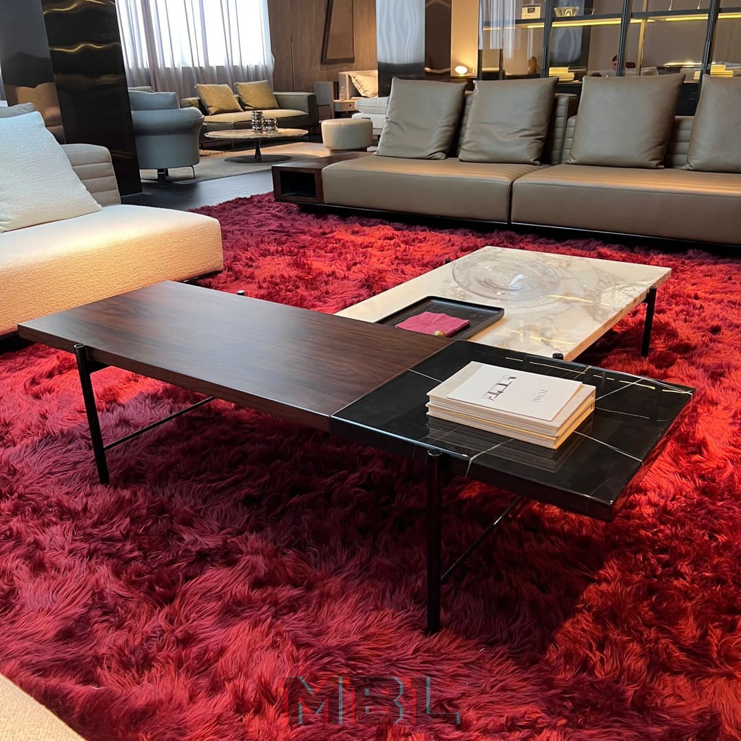 Журнальный столик Minotti, натуральное дерево в интерьере