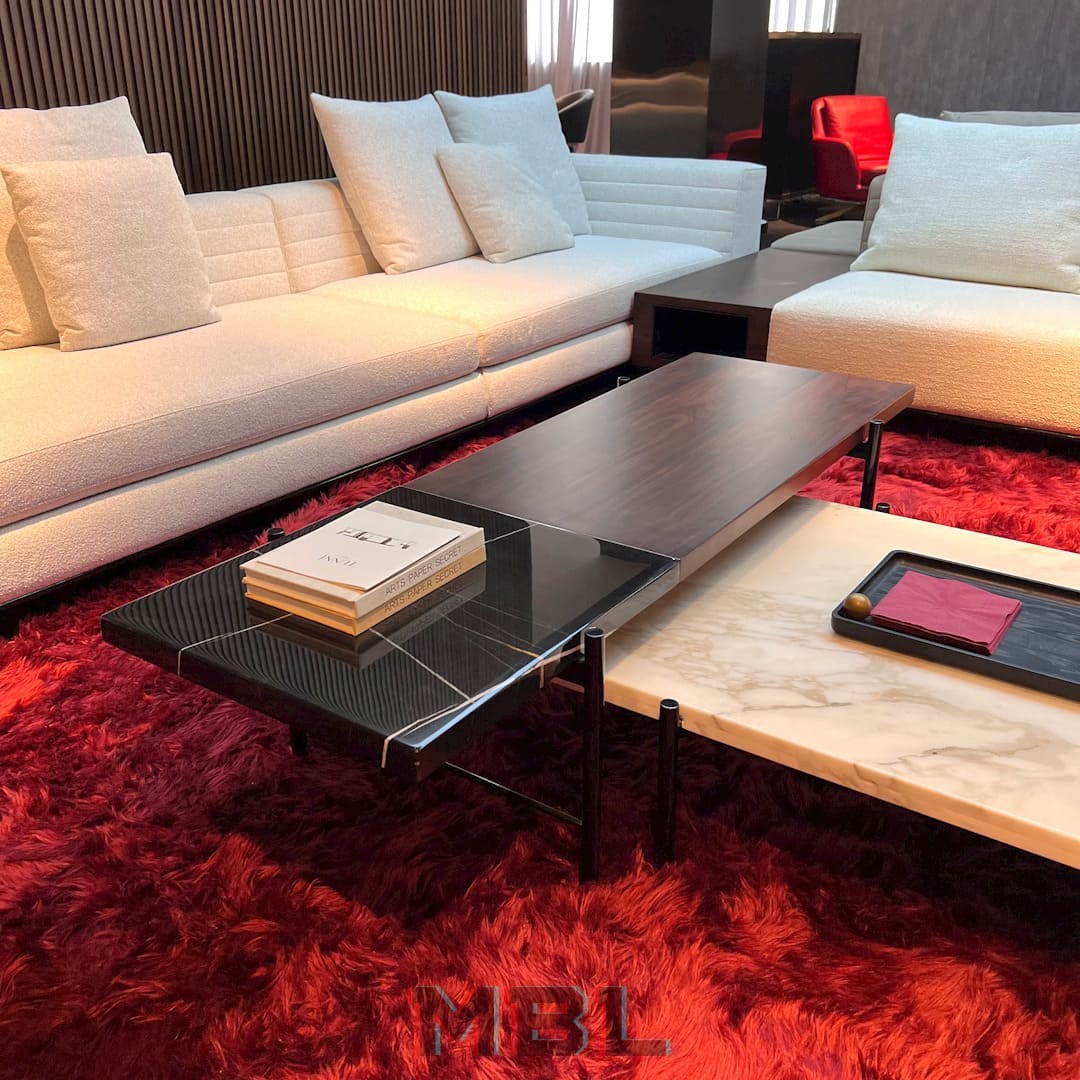 Журнальный столик Minotti, натуральное дерево в интерьере