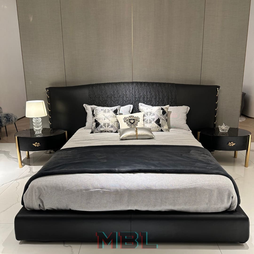 Кровать, черный в интерьере