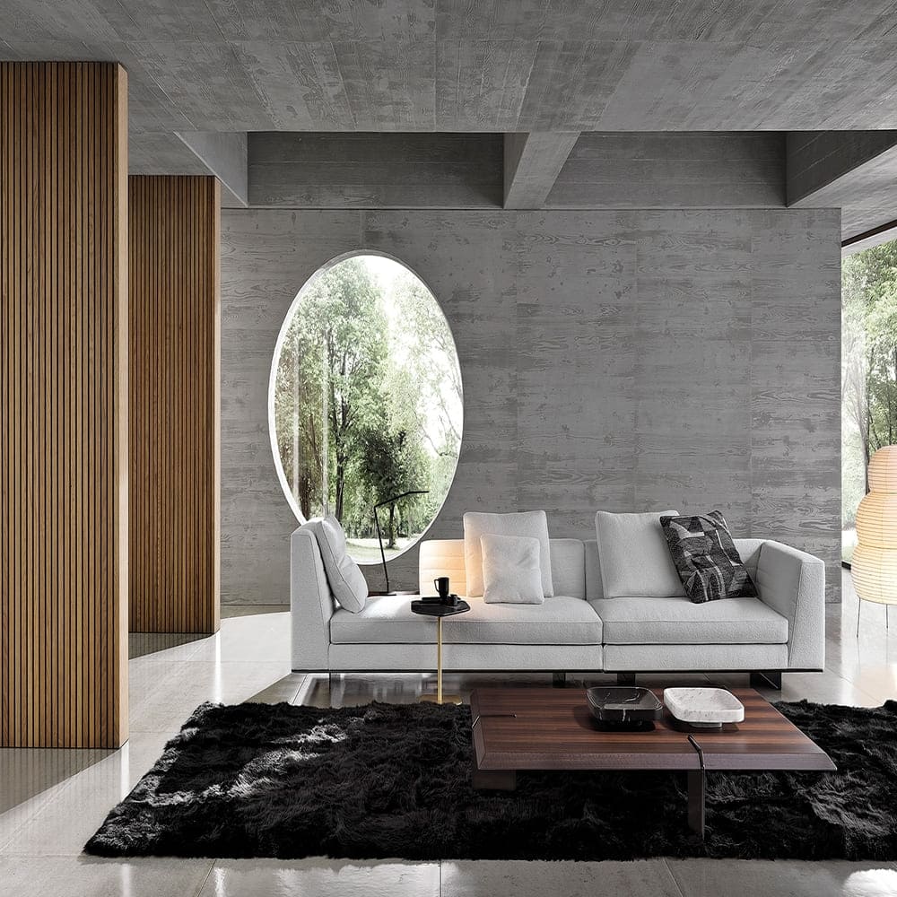 Диван Minotti Roger, белый в интерьере