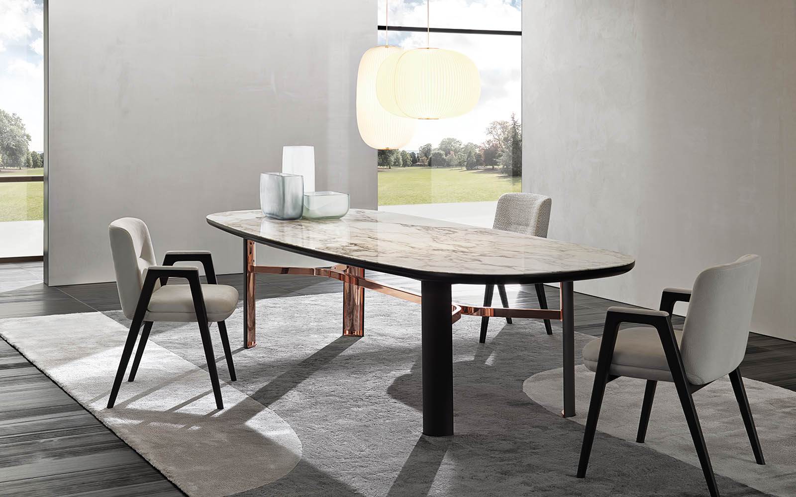 Обеденный стол Minotti Dan в интерьере