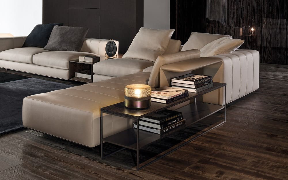 Угловой столик Minotti Calder Bronze в интерьере