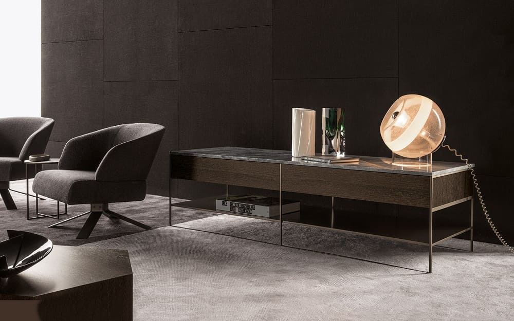 Консоль Minotti Calder Bronze в интерьере