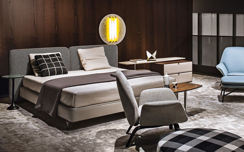 Кровать Minotti Tatlin-Cover в интерьере