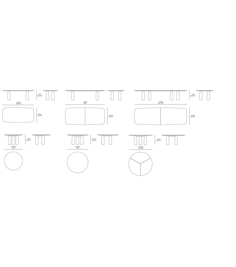 Обеденный стол Poliform Monolith в интерьере