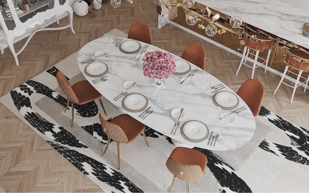 Обеденный стол Boca Do Lobo Pietra Oval XL в интерьере