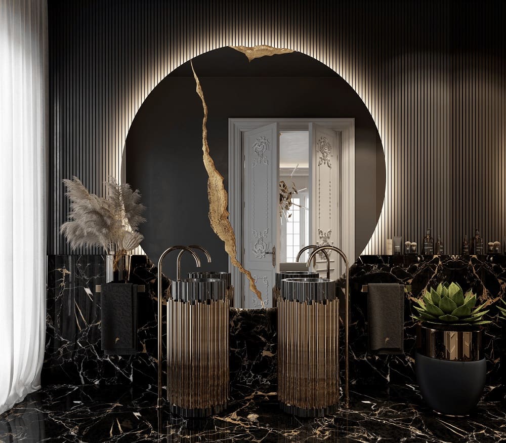 Зеркало Boca Do Lobo Lumiere Round II в интерьере